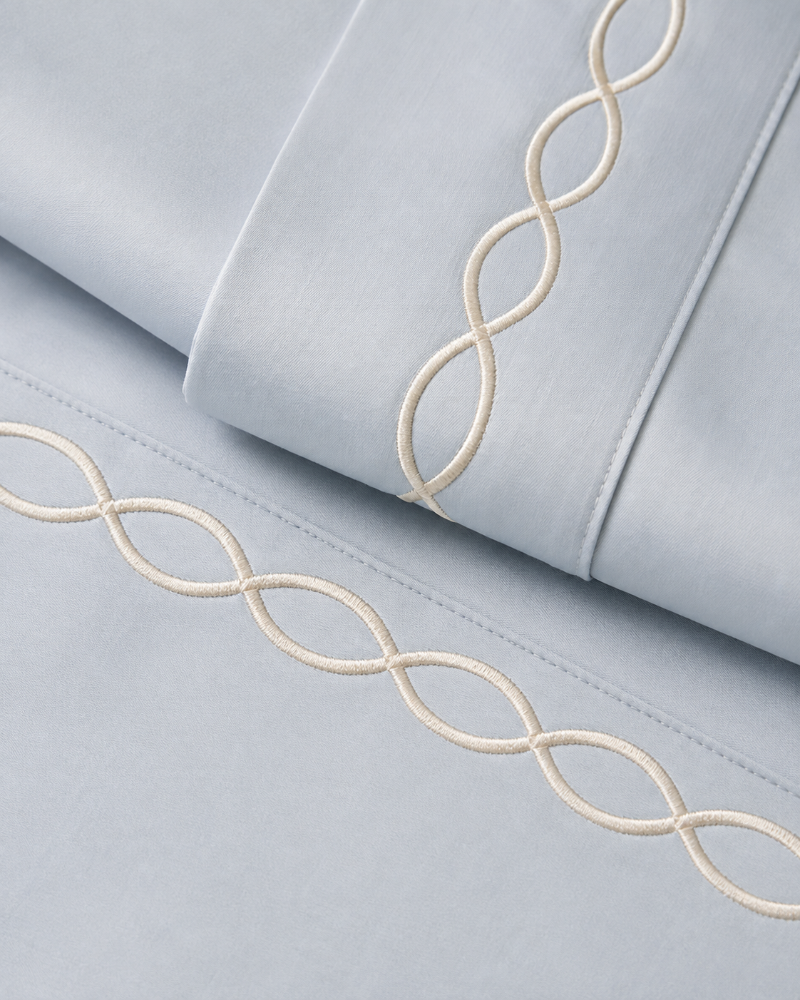 Virelle Loop-Edge 4-Piece Sheet Set – Mist Blue